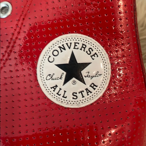 Red Converse Chuck Taylor All Star High Tops - Picture 4 of 7